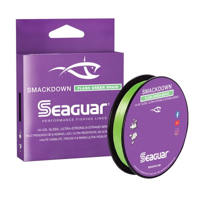 Seaguar Smackdown High Visibility Braided Fishing Line, 30lb Break Strength, ...