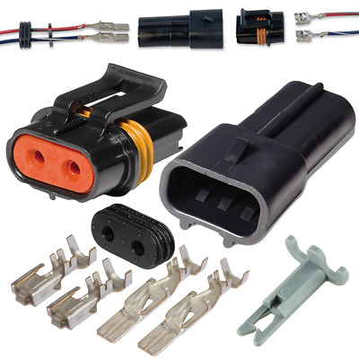 Delphi Metri-Pack 630 Series 2-Conductor Connector w/10-12 AWG, 46amp 2-Pin Seal