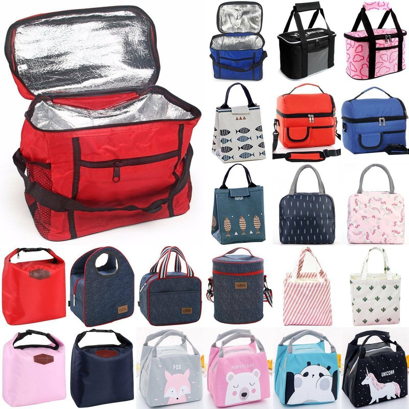 Insulated Lunch Box Tote Bag Mens Women Kids Picnic Food Thermal Cooler Storage