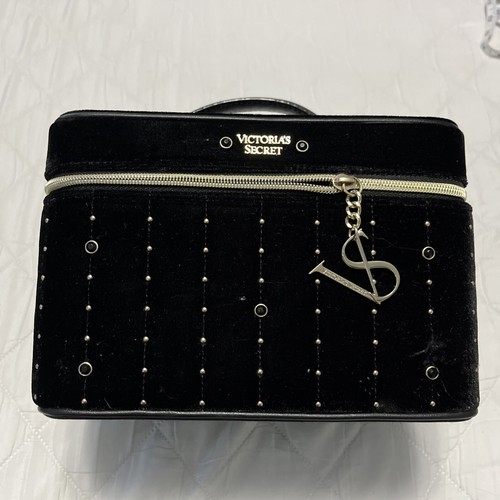Victoria's Secret Studded Velvet Zippered Hard Case With