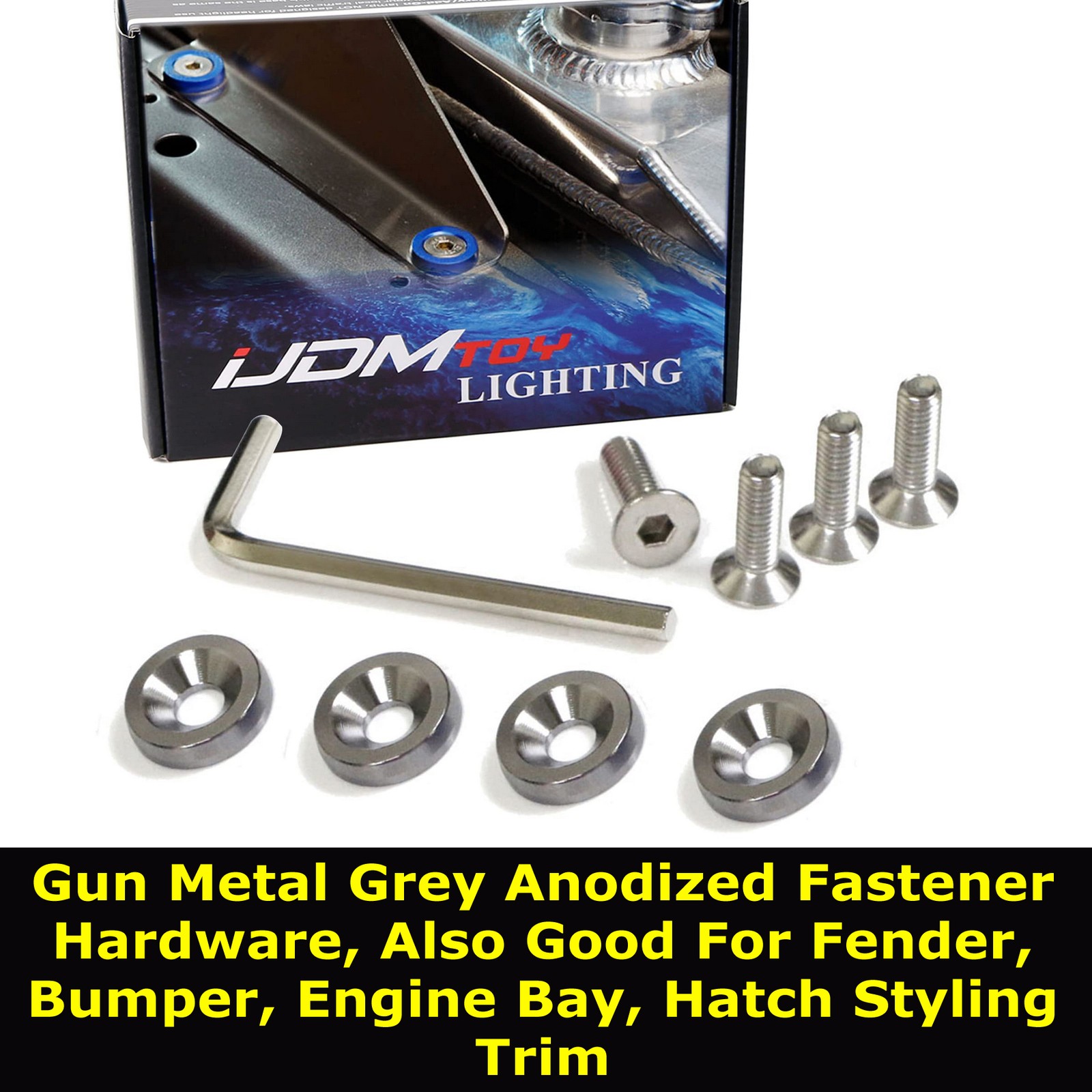 Universal Fit M6 Aluminum Washer Bolts Kit For License Plate Frame by iJDMTOY