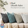 decorUhome Chenille Throw Pillow Covers 20x20 Set of 2, Thick Textured Slubby Neutral Decorative Pillow Covers with Elegant Design for Couch, Sofa, Living Room, Light Brown