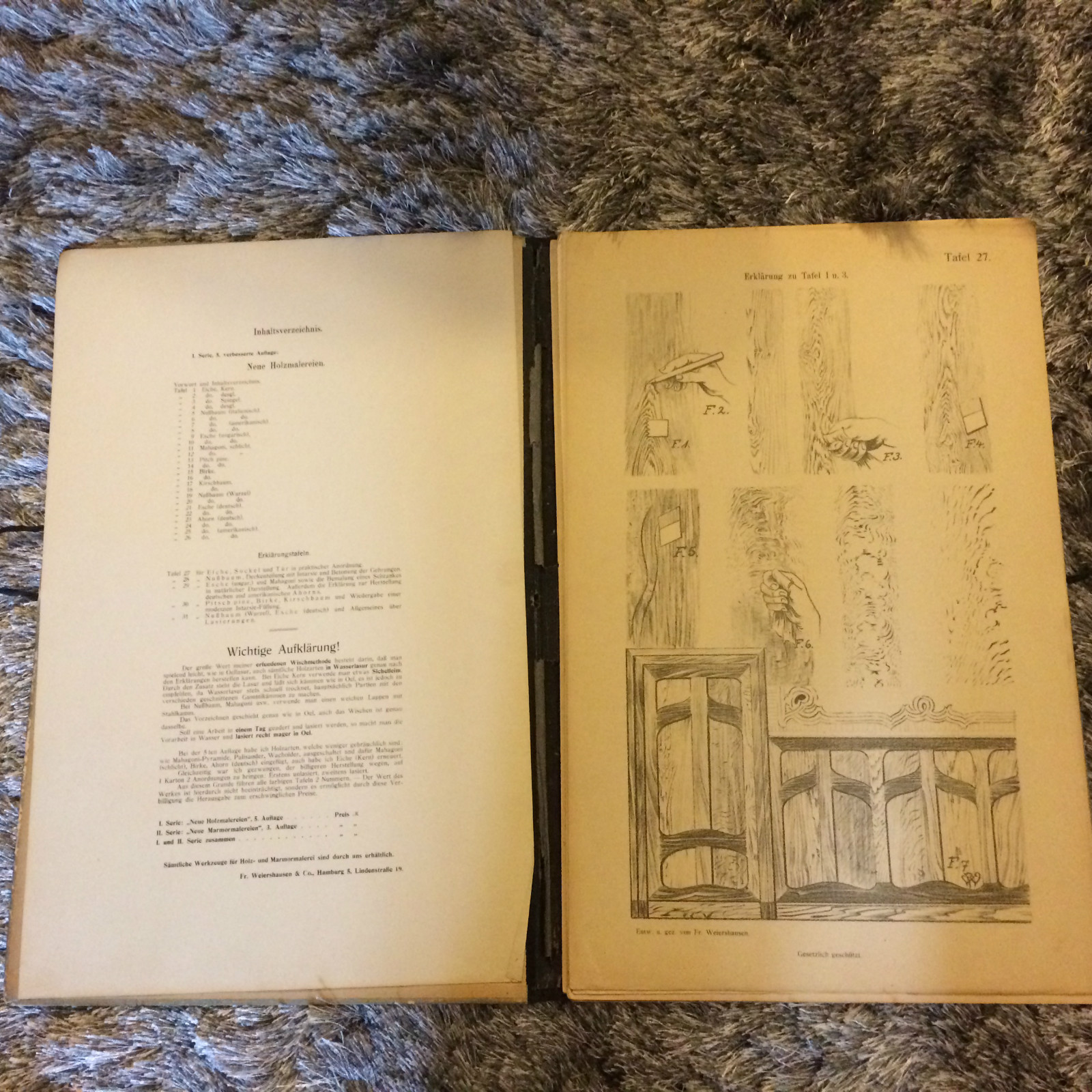 Neue Holz malereien F. Weiershausen, 4te Verbesserte Auflage-WOOD GRAIN  PRINTS