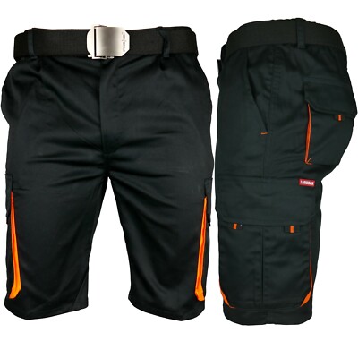 Arbeitshose Kurze Hose Bermuda Shorts Kurz Schwarz Orange Stretch Gr. S-XXXL NEU