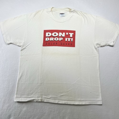 Vintage 90s Don’t Drop It Color Guard T-Shirt Single Stitch Flag Spinning 90s XL