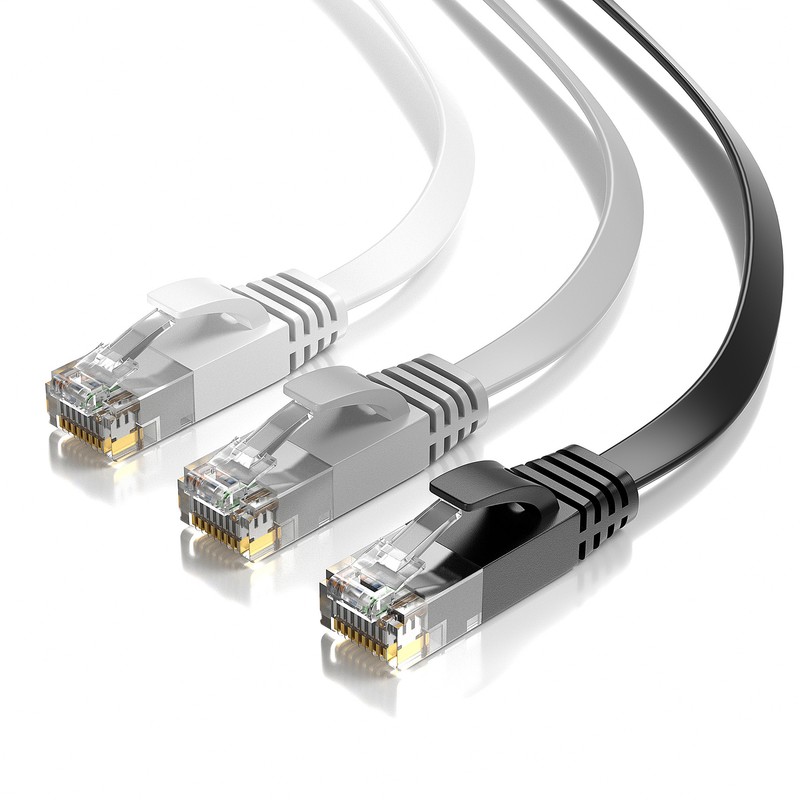 Cat 6 Patchkabel Flach | Rj45 Kabel Lan Ethernet Netzwerkkabel 0,25m - 50m