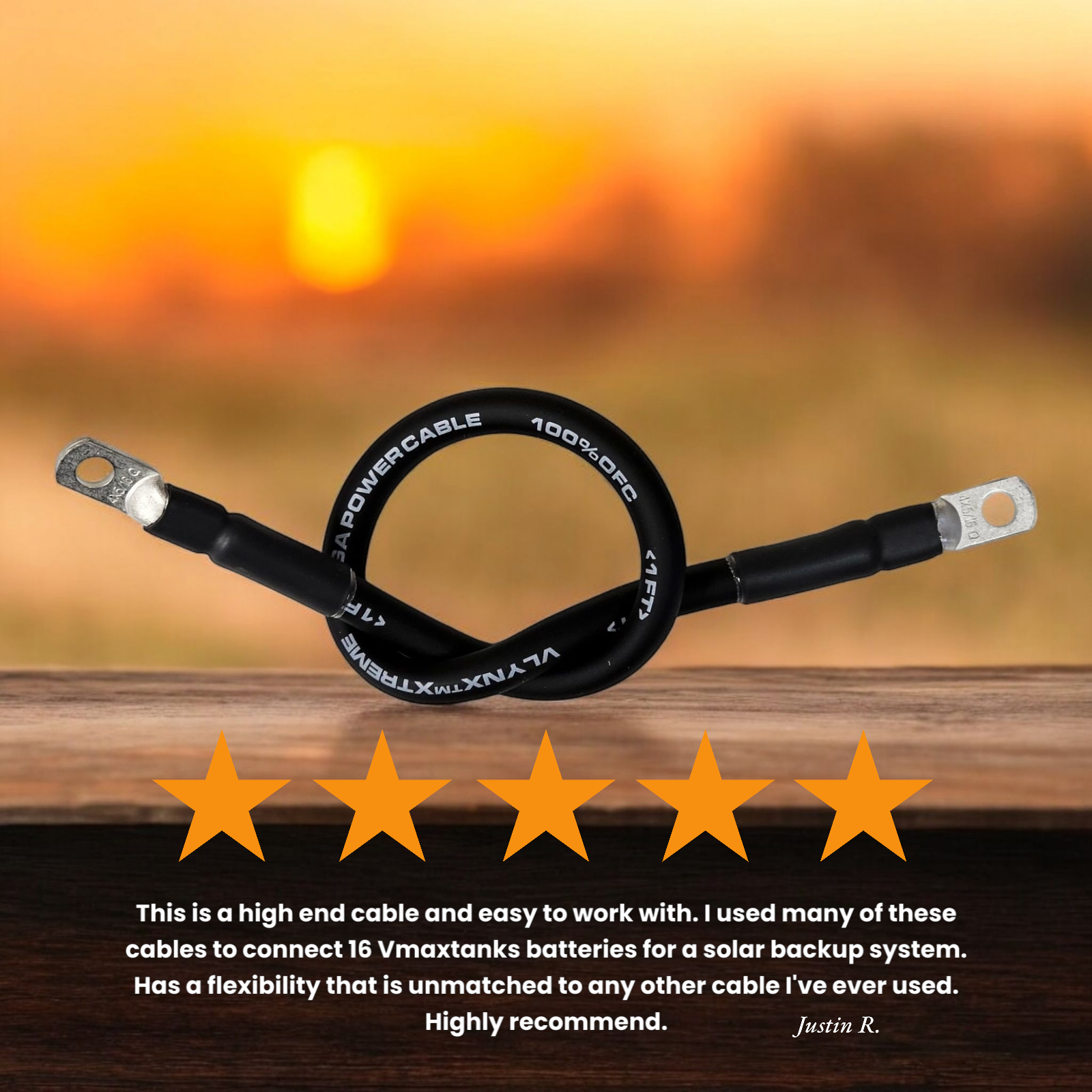 4 AWG Gauge Custom Battery Cable Copper Car Solar Power Wire Inverter RV Welding