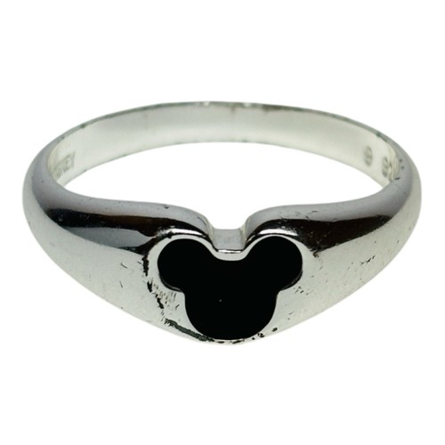アクセサリー vintage silver925 mickey mouse ring Disney Sterling 925 Silver Black Enamel Mickey Mouse Ring Sz