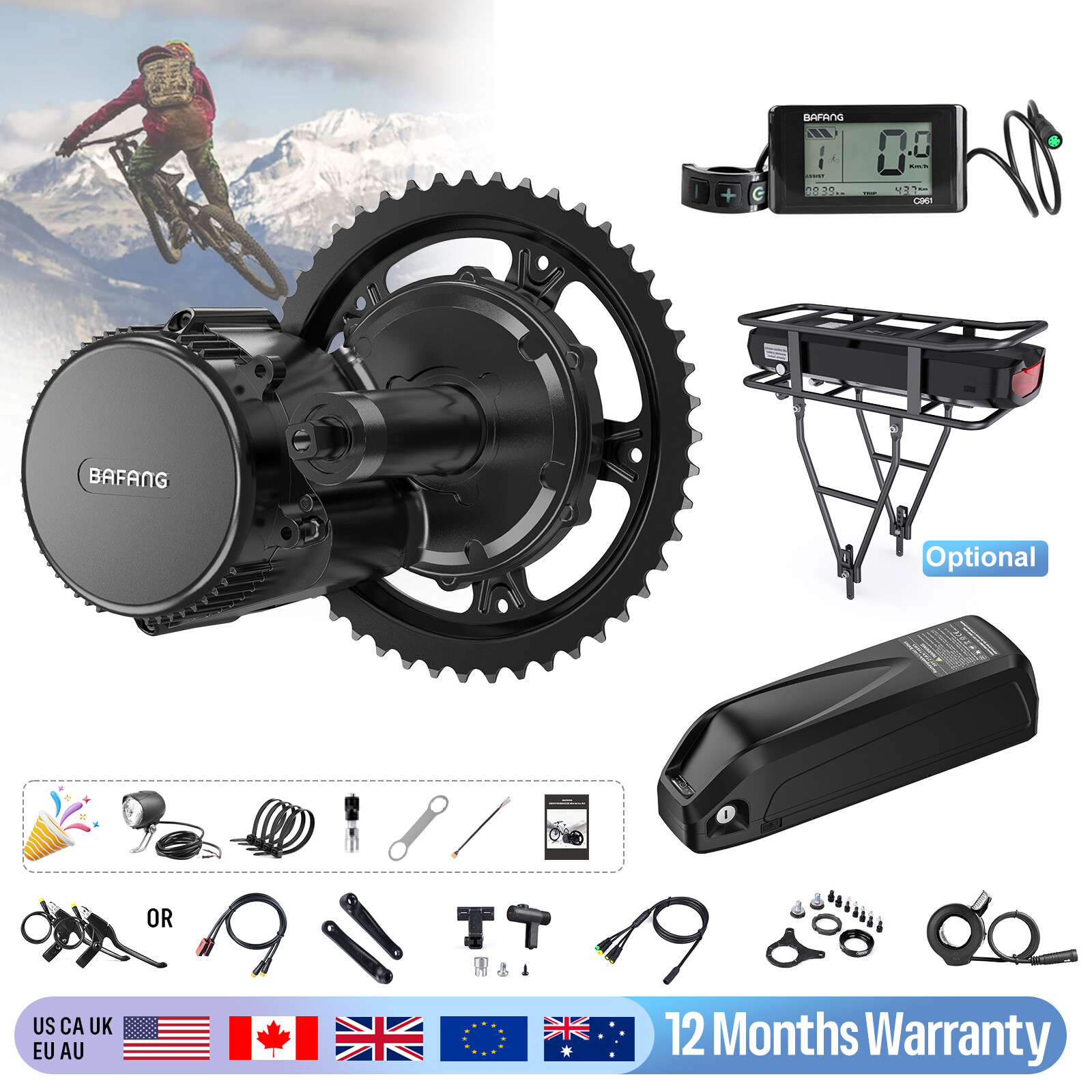 Bafang BBS02 G340 48V750W Mid Drive Motor Ebike Conversion K