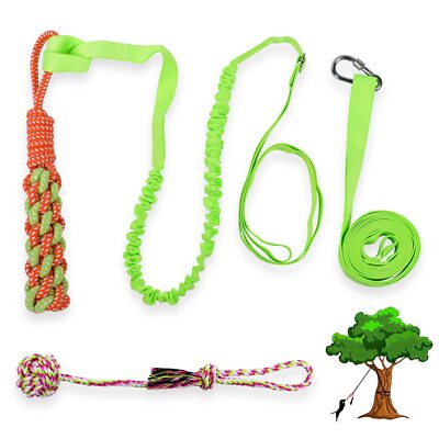 Interactive Outdoor Dog Bungee Rope Toys for Small Medium Large Dogs with 2 C...