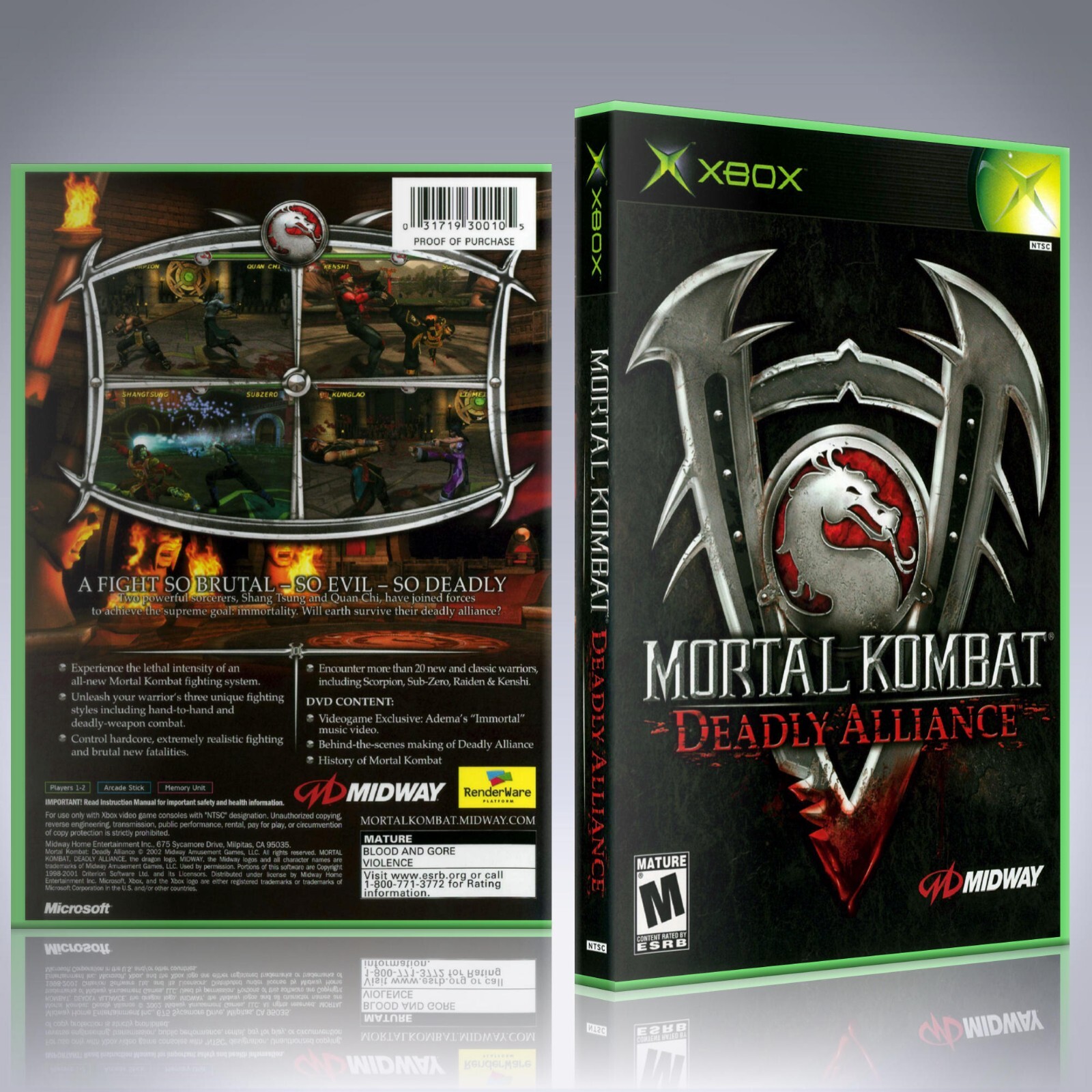 Xbox Replacement Case - NO GAME - Mortal Kombat - Deadly Alliance 