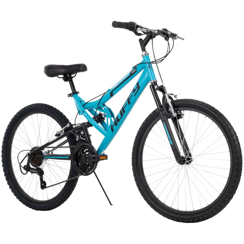 24" Trail Runner Girls Full Suspension Mountain Bikes, Ages 12+ Years, Teal Blue