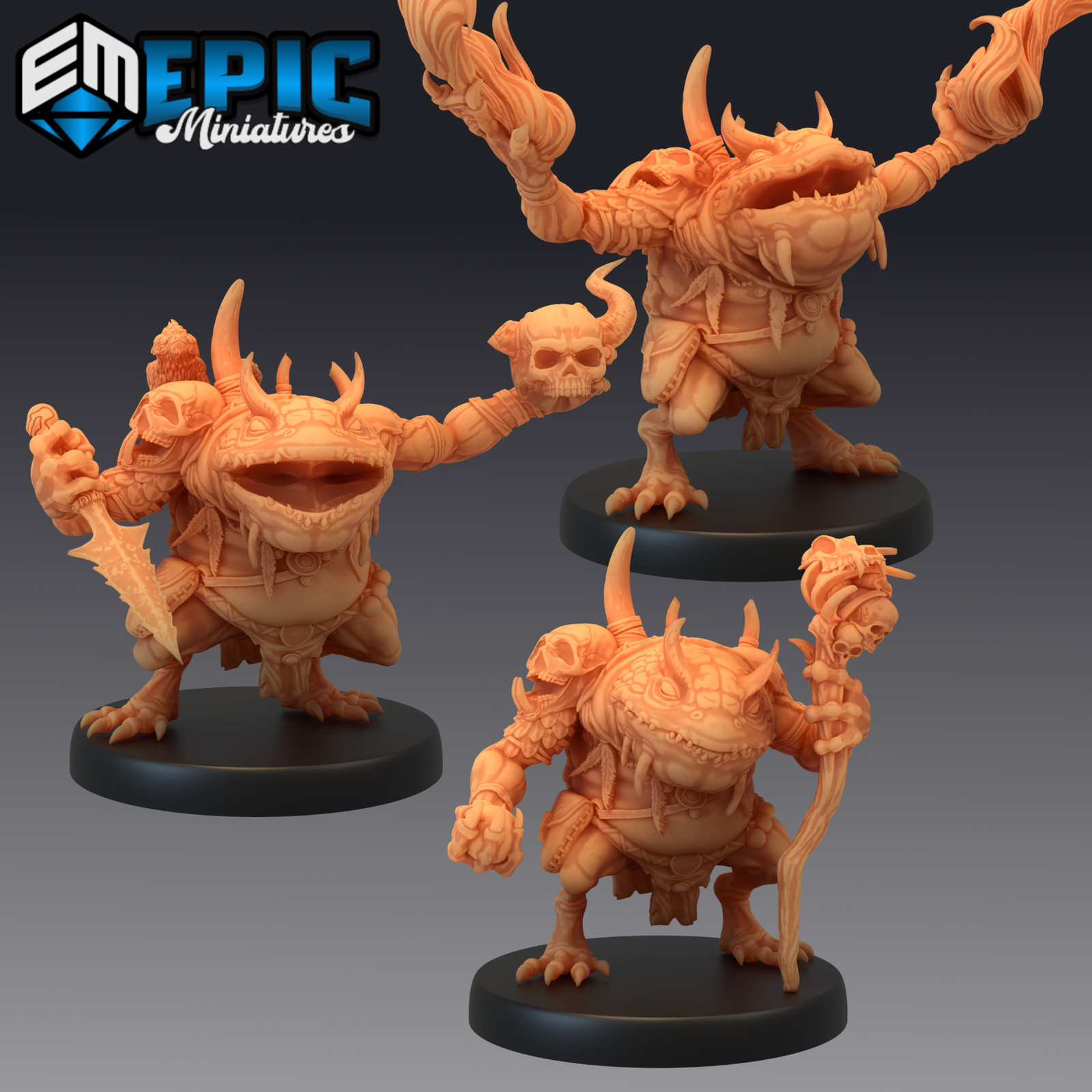 Chaos Toad Shaman, Dungeons and Dragons Miniature, Fantasy Tribal Jungle Warrior