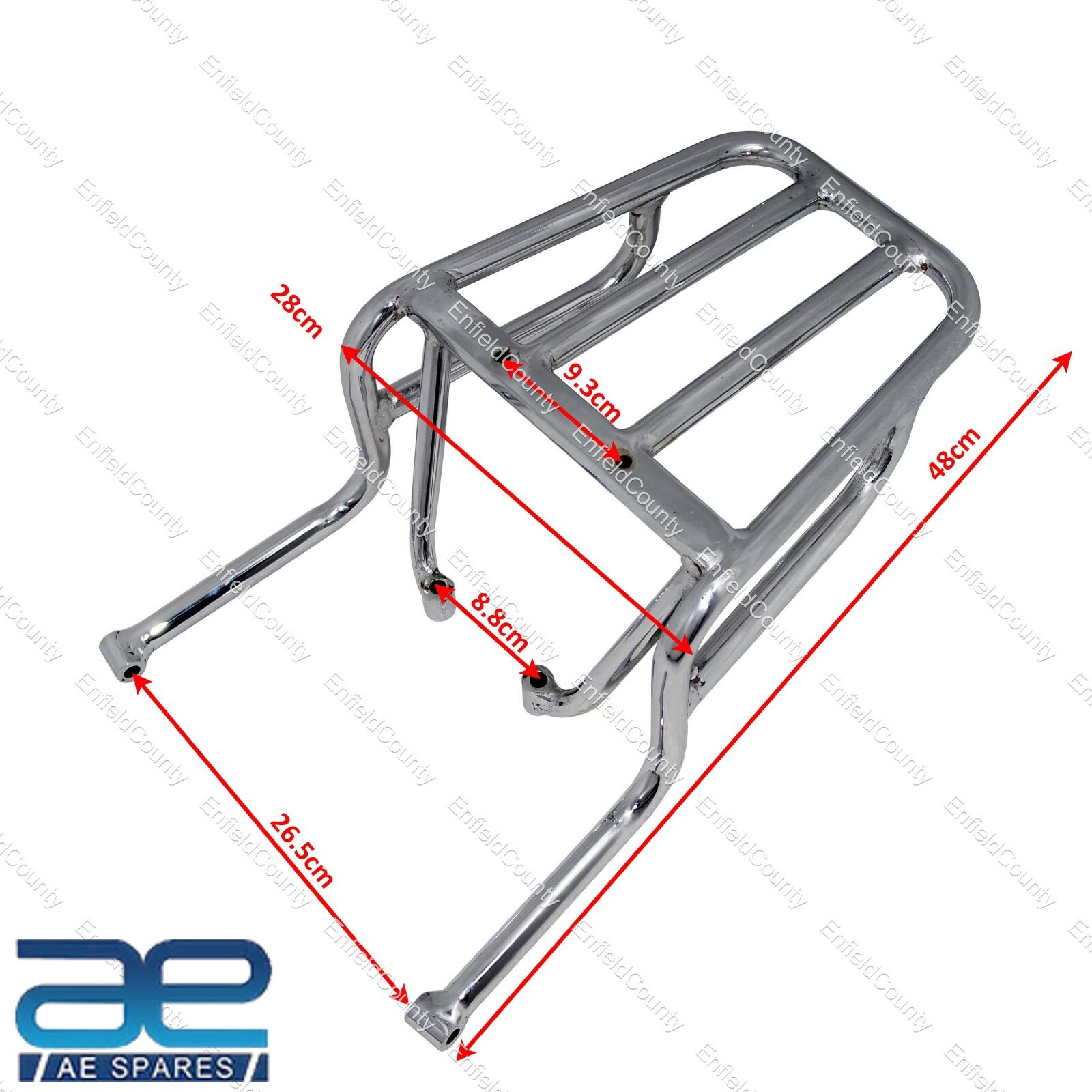 For Royal Enfield Himalayan 411CC Chrome Rear Luggage Rack Carrier Grab Rail 