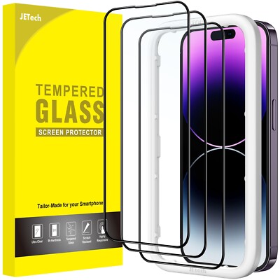 JETech Full Coverage Screen Protector for iPhone 14 Pro Max 6.7-Inch, 3-Pack