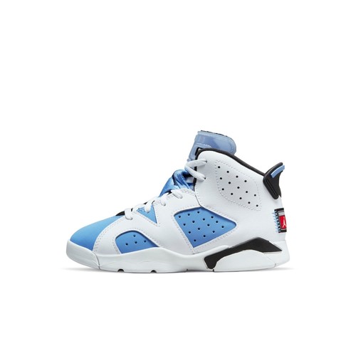 

[DV3605-410] Air Jordan Retro 6 (PS) для дошкольников -quot;UNC White-quot;, White/university blue/black
