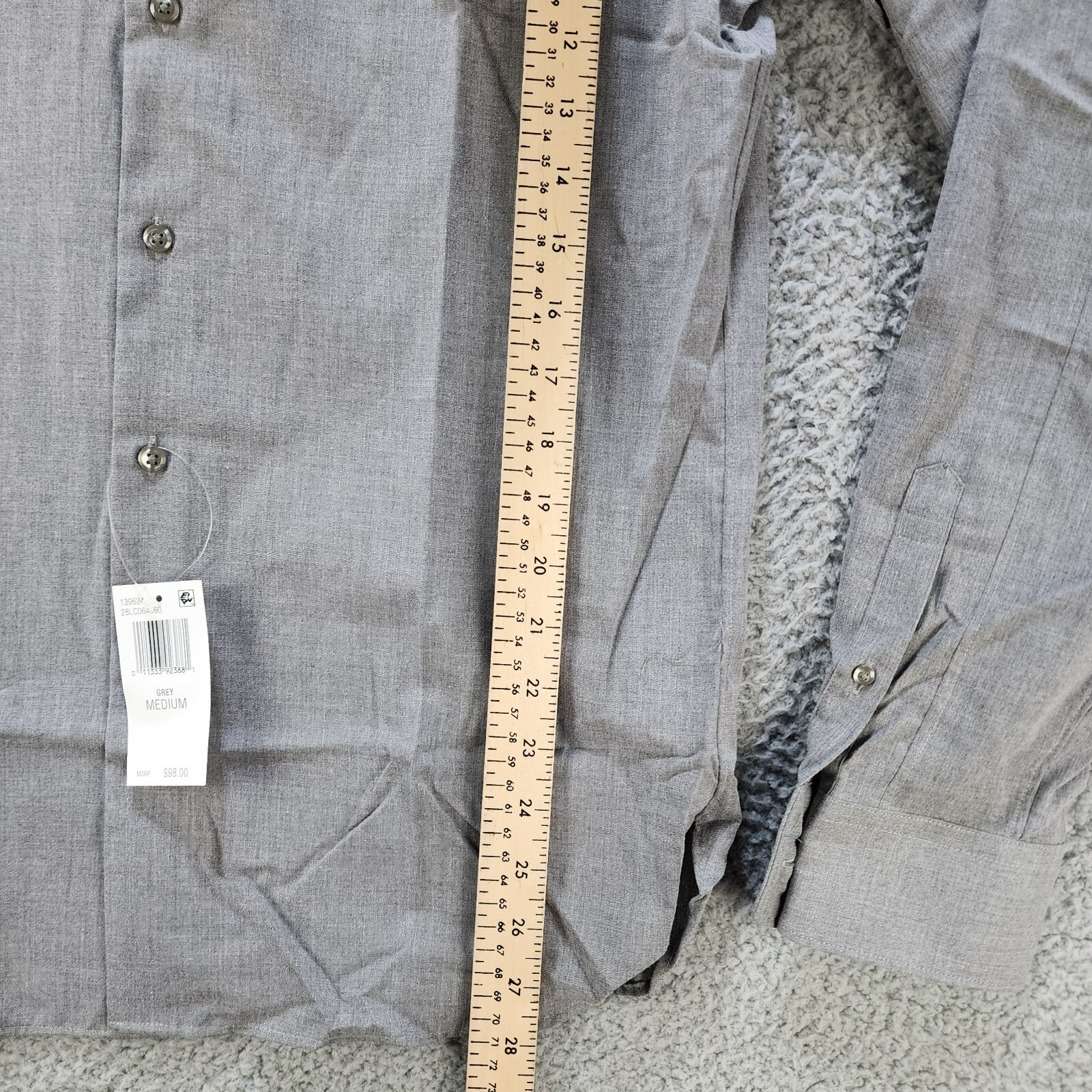 THE MEN'S STORE bloomingdale's Chambray Button-Up Shirt Men's Medium Grey L/S - Picture 8 of 12