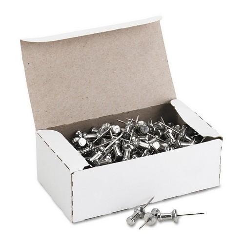 new 100 gem aluminum push pins silver 5/8" long point thumbtack
