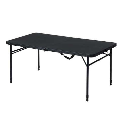 4 Foot Fold-In-Half Height Adjustable Folding Table in Rich 
