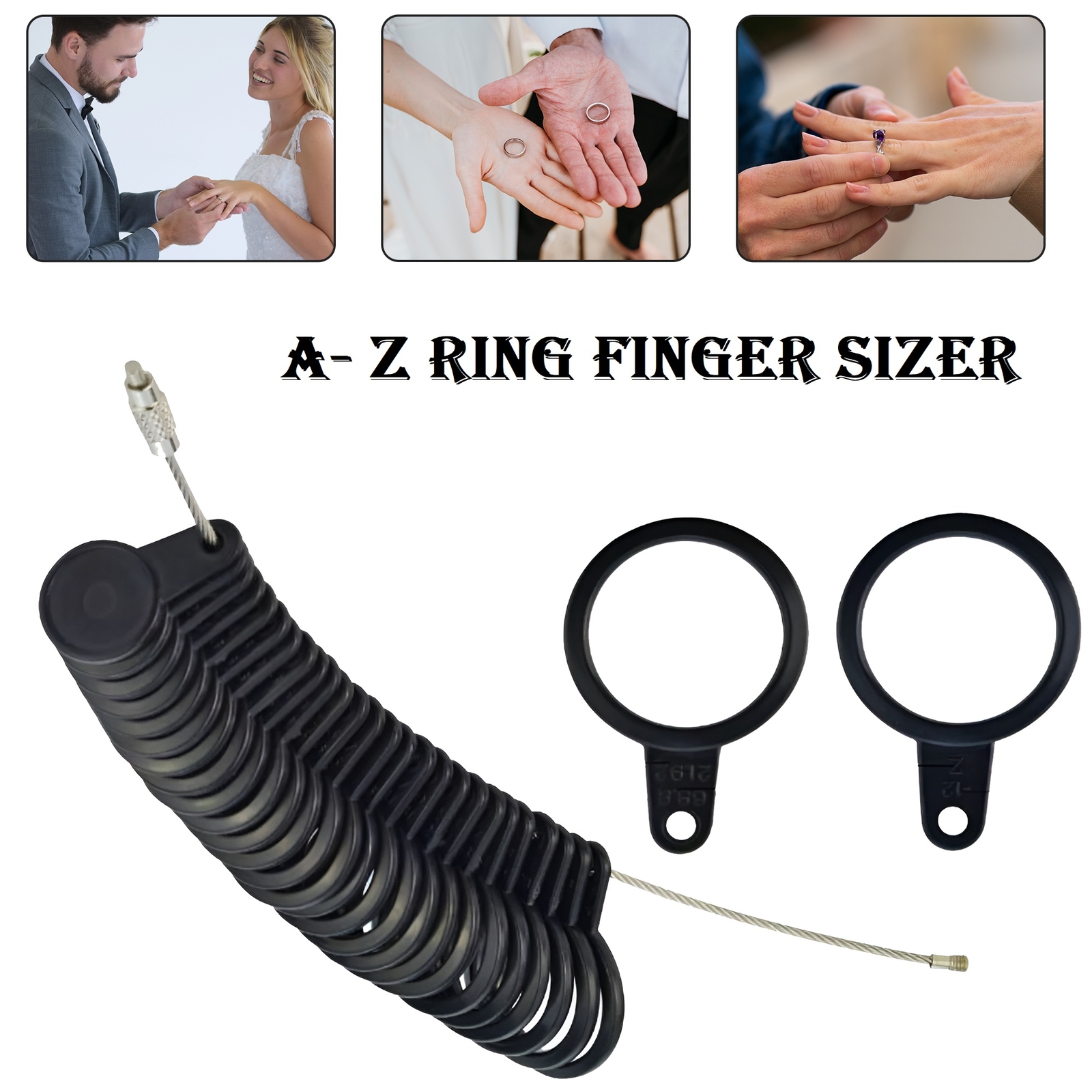 Finger Ring Sizer Measure Gauge British UK A-Z Sizes for Men Women Reusable