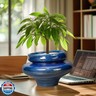 Teagas Ceramic Pots for Plants - 11 Inch Ceramic Planter for Indoor Outdoor, Unique Planters with Drainage Hole, Decorative Flower Pot, House Office Garden Decor, Plants Lover Gifts, Blue