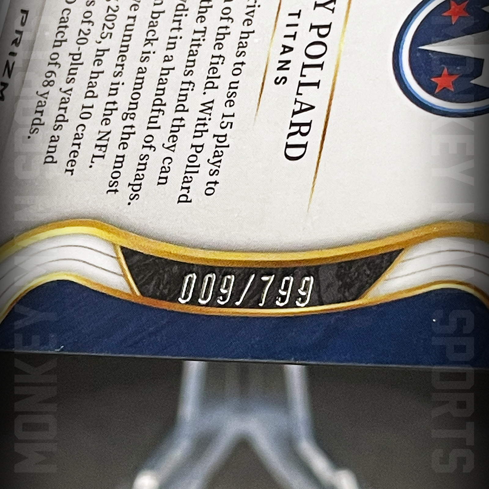 Additional photo 2 of 2025 Select - Tony Pollard #/799 - #25 WHITE SHOCK PRIZM TITANS MINT