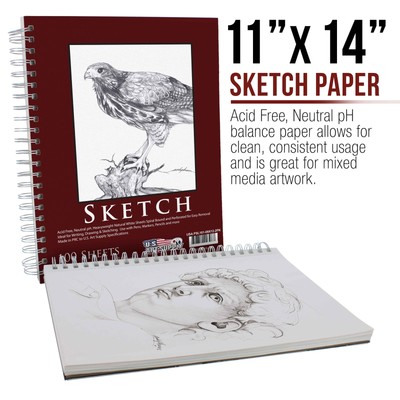 11" x 14" Left Hand Spiral 60lb Sketch Pad (Pack of 2)