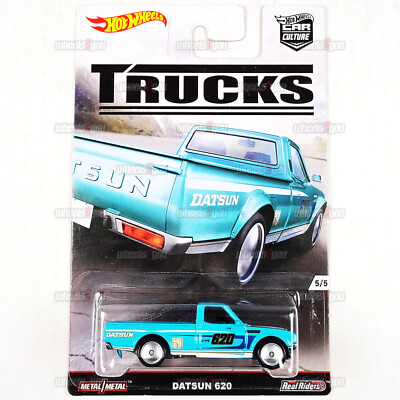 2016 Hot Wheels DATSUN 620 #5 teal TRUCKS Car Culture HW 1:64 Real Riders DJF92