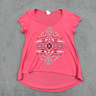 Self Esteem Shirt Women X Large Pink Embroidered Bohemian Boho Bohemian Style