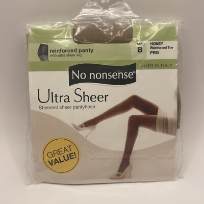No Nonsense Ultra Sheer Size B Honey Pantyhose Reinforced Toe And Panty