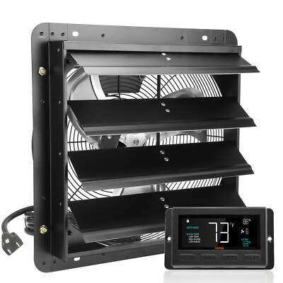 VEVOR Shutter Exhaust Fan Shop Exhaust Fan 16'' Remote Control Wall-mount Attic