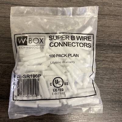 100 Pieces  NEW WHITE B Wire Connectors (Plain)