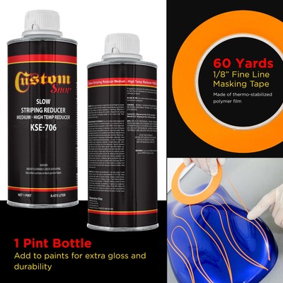 Pinstriping Color Box Kit 5 Colors, Reducer, Brushes & Mixing Equipment