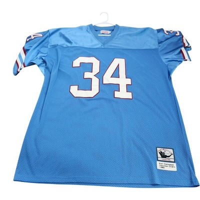 Houston Oilers Mitchell & Ness Mens 56 Blue NFL Earl Campbell 1980 Jersey EUC