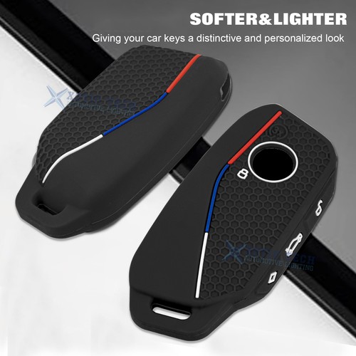 Black Mesh Style Smart Key Fob Skin Shell For BMW 2023 2024 2025 740i 760i X7 IX