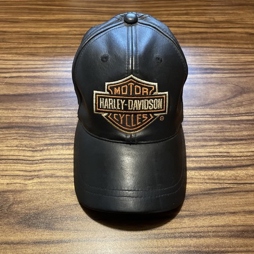 Vintage Harley Davidson Black Leather Hat Cap | eBay