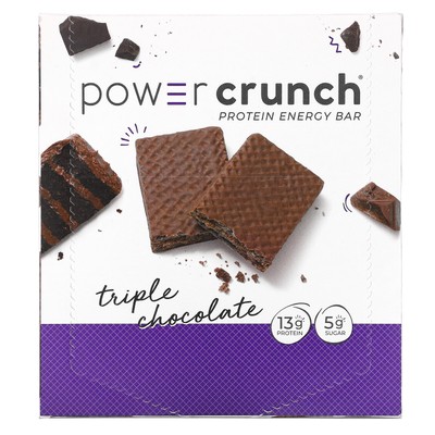 Power Crunch Protein Energy Bar, Тройной шоколад, 12 батончиков, 1,4 унции (40 г) каждый