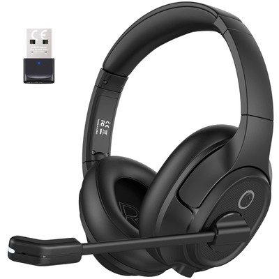 Bluetooth Headsets with Microphone & USB Dongle, 30 Hours Talk Time & 33ft Ra...