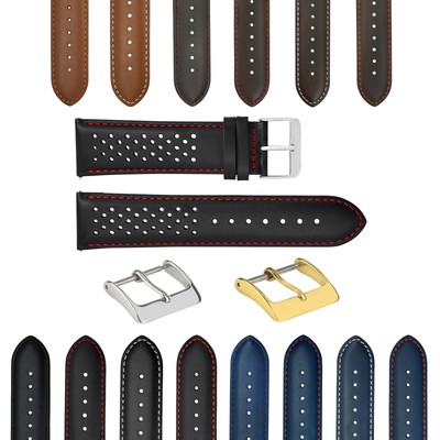 18-19-20-21-22-23-24MM PERFORAT LEATHER WATCH BAND STRAP FOR OMEGA EZ  RELEASE
