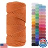 LEREATI 4mm Macrame Cord, 109 Yards Natural Cotton Cord, Macrame Rope Yarn for DIY Crafts, Wall Hangers, Plant Holders, Knitting, Wedding Decor (Orange)