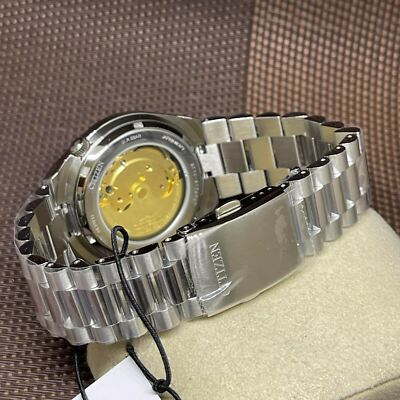 Pre-owned Citizen Nj0150-81z Automatic Stainless Steel Yellow Analog Men's Dress Watch
