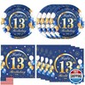 Happy Birthday Decorations for Boys13 Year Old Party Decorations Disposable Tableware Include 13th Birthday Plates and Napkins for Official Teenager 13th Birthday Party