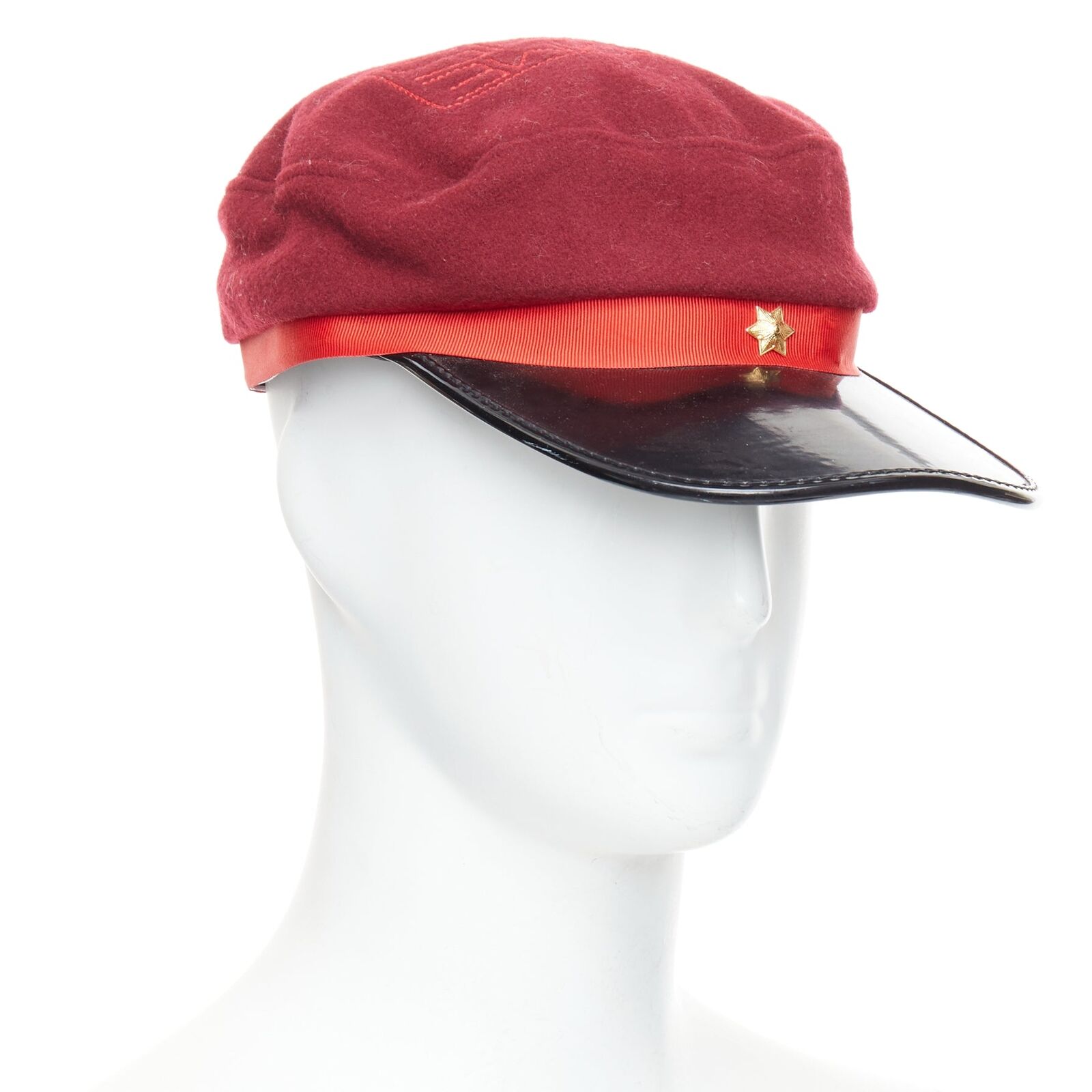 rare COMME DES GARCONS HOMME PLUS red wool blend PVC officer rare COMME DES GARCONS HOMME PLUS red wool blend PVC officer