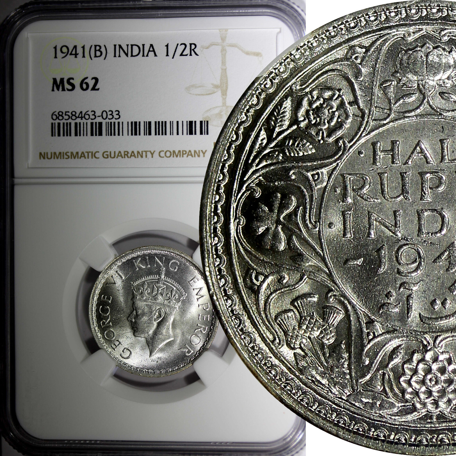 MS63 英領 インド ルピー 銀貨 1893B NGC india rupee 1862 INDIA SILVER 1 RUPEE S&W-4.57a 0/0 PCGS MS 63 RARE