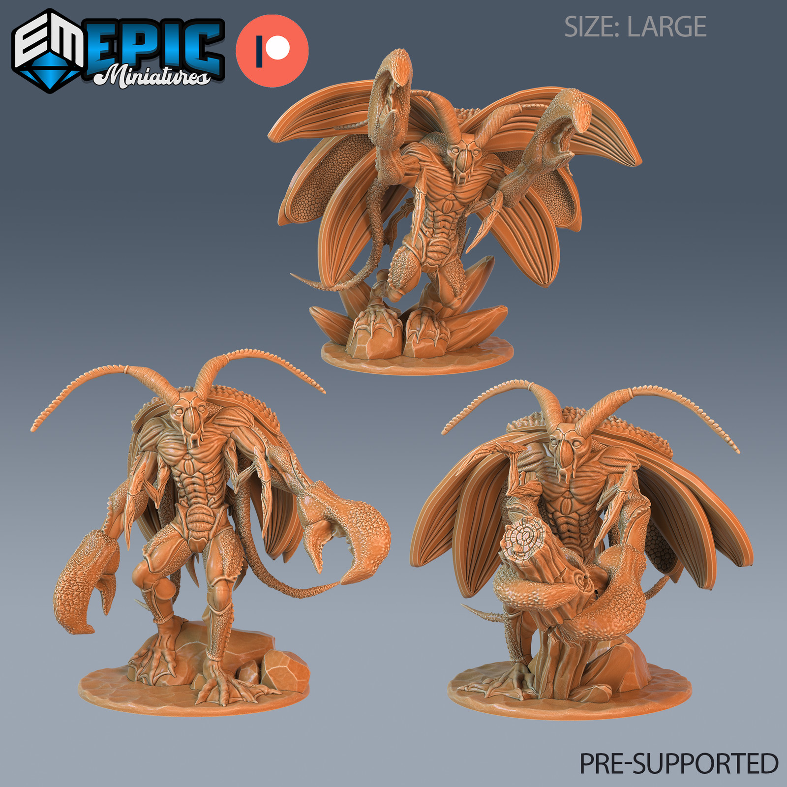 Epic Miniatures Aquatic Journey x3 Lobster Cockroach- 28mm scale Sea Creature