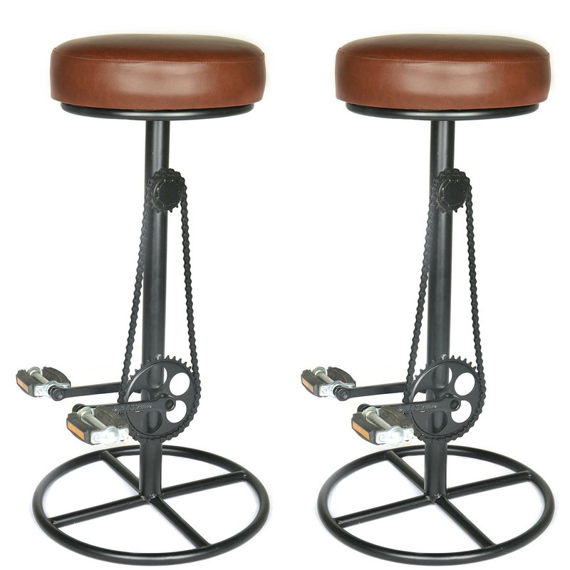 Vintage Retro Designer Kitchen Bicycle Pedal Leather Bar