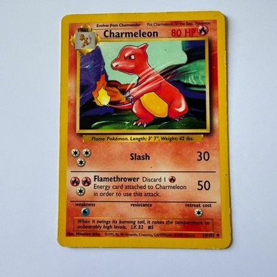 Front of Pokémon Base Set Unlimited #24/102 Charmeleon