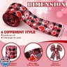 Wavyknot 6 Rolls 30 Yards Valentine's Day Wired Edge Ribbon Red Heart Gnome Truck Patterned Ribbon Rustic Wrapping Craft for Valentine's Day Wedding Anniversary Birthday Wreath Floral Bows