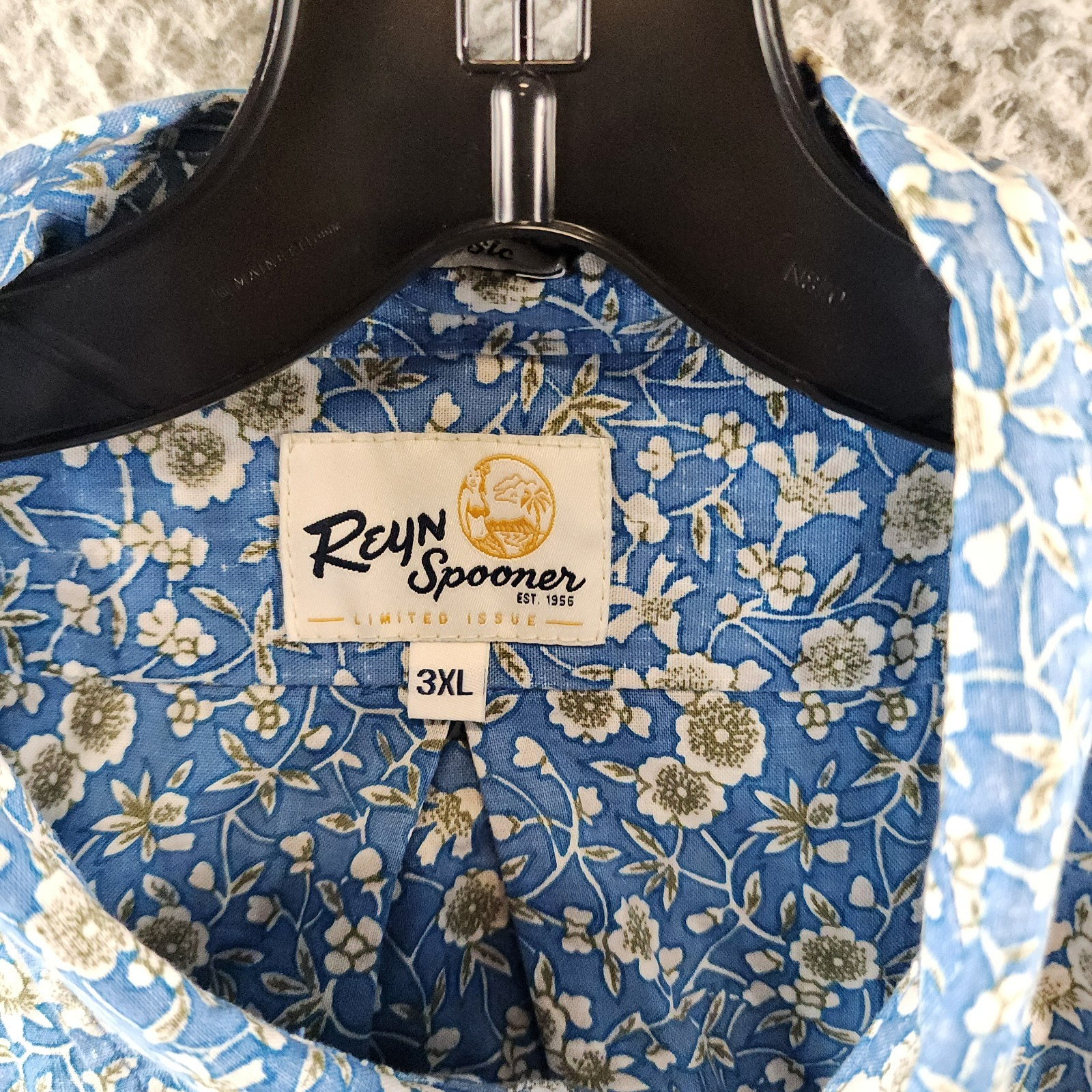 Reyn Spooner Kettle Floral Classic Fit Camp Shirt Men's 3XL Lichen Blue S/S - Picture 5 of 14