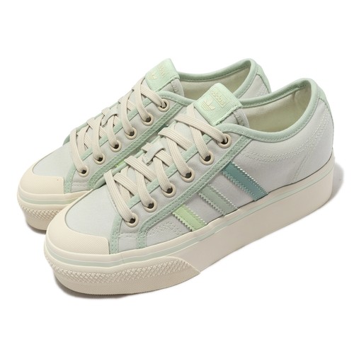 

adidas Originals Nizza Platform W Parley Cream White Green Women Casual GX4605, Белый, Nizza Platform W